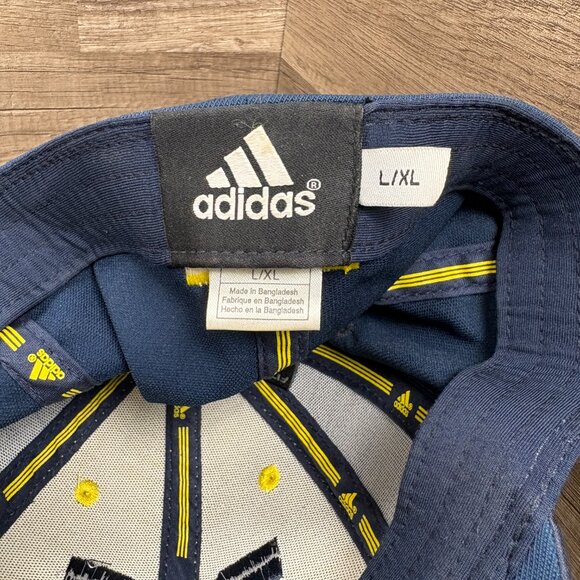 University of Michigan Adidas Cap Hat Blue Maize Stretch L/XL NCAA Football - Picture 10 of 10